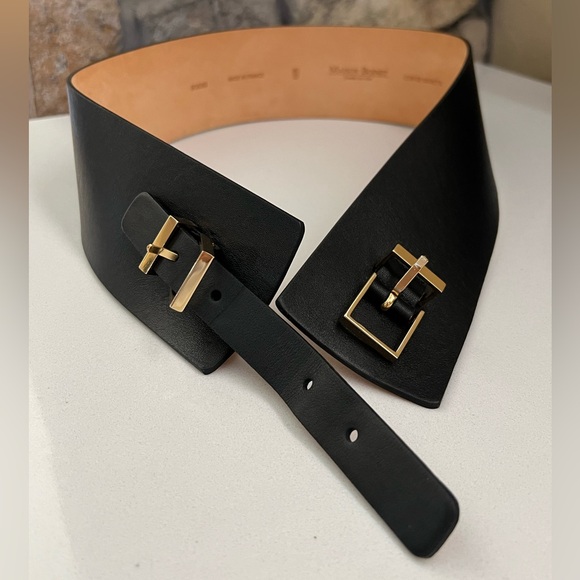 Maison Boinet Wide Calf Leather Waist Belt Size 32 - Picture 2 of 11